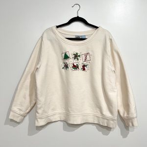 Christmas Sweater: Cardinal Candy Cane Tree Holly